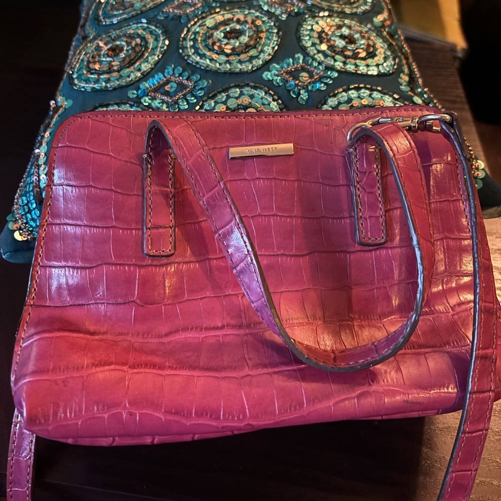 Nine West Vintage Faux Alligator Crossbody Shoulder Bag (Small)